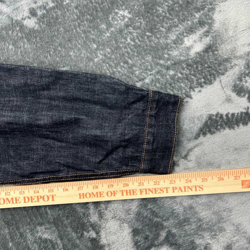 GUESS Men's 4XL‎ Blue Denim Trucker Jacket Vintage 90s/Y2k Made in USA Button Up